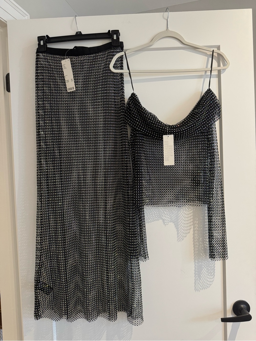 Urban Outfitters -silence + noise Black Sheer Midi Skirt with Multicolor Beading - Picture 3 of 6
